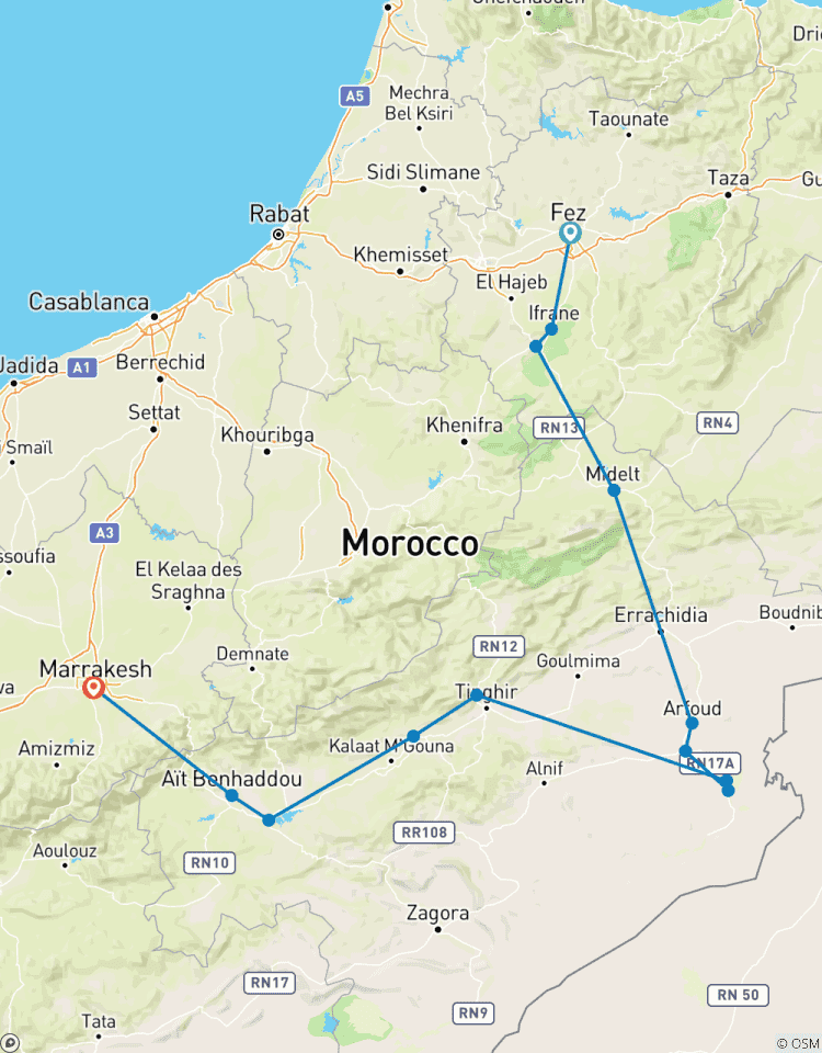 Privat geführte Wüsten Rundreise von Fes nach Marrakech - 3 Tage Rundreise
