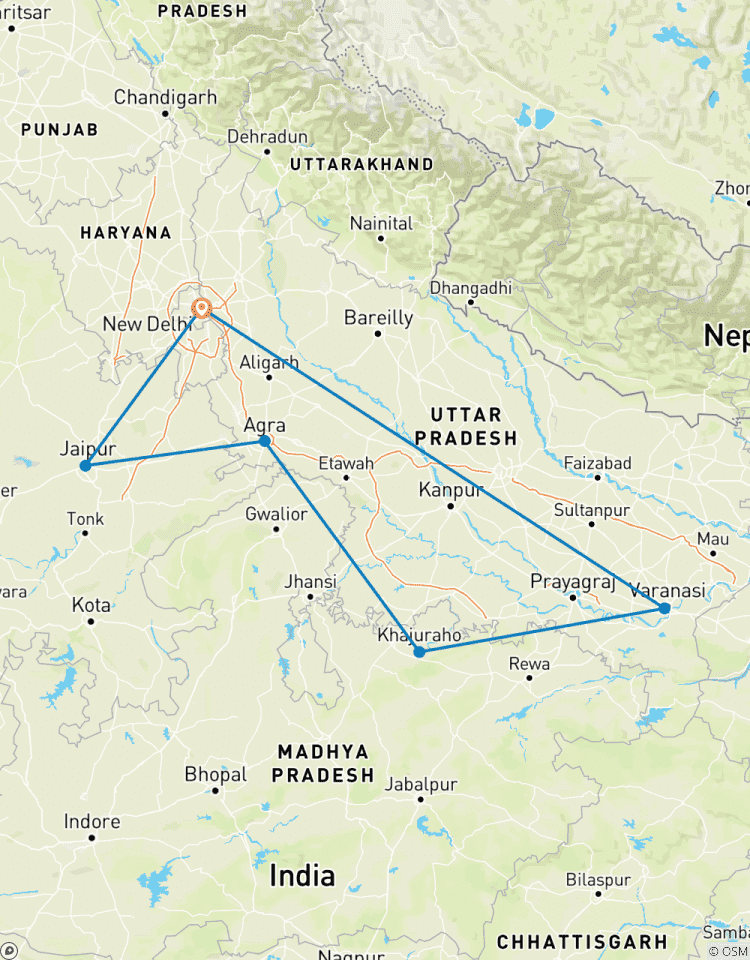 Circuito Viaje Religioso e histórico a Benarés y Khajuraho con Delhi, Agra y Jaipur