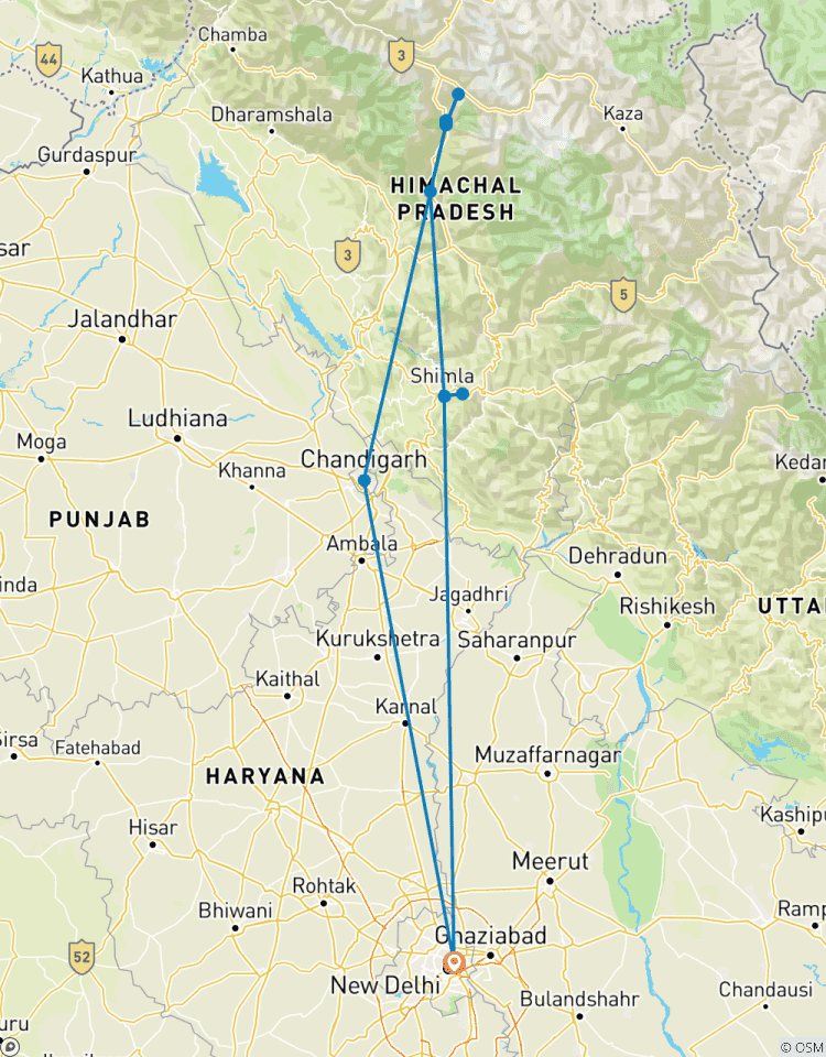 Shimla Manali Chandigarh Tour-rondreis