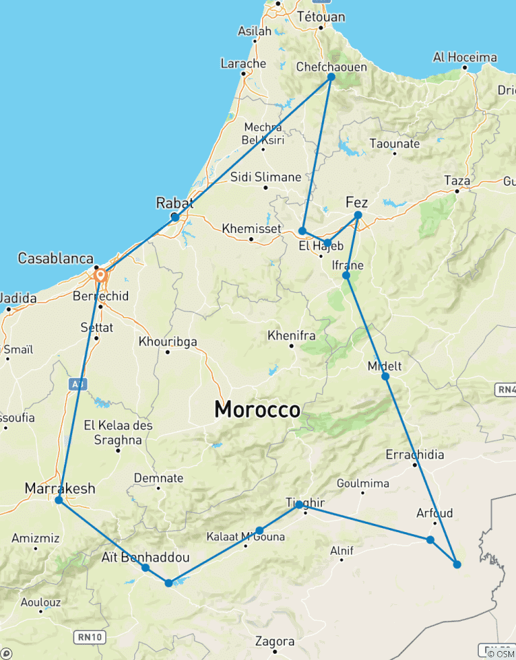 Circuit au Maroc - 8 jours à partir de Casablanca circuit