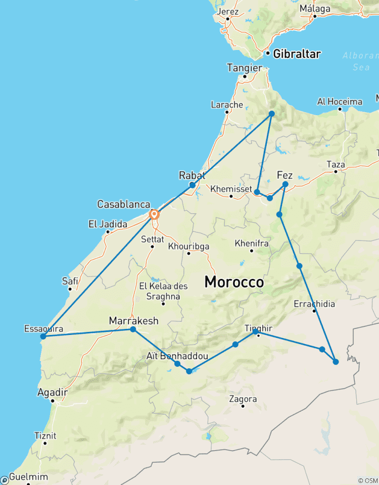 10 jours au Maroc depuis Casablanca circuit