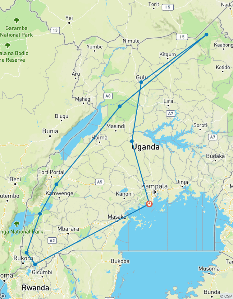 Circuito Expedición a Uganda de 13 días: experimenta momentos con gorilas, vida silvestre y experiencias culturales - circuito privado