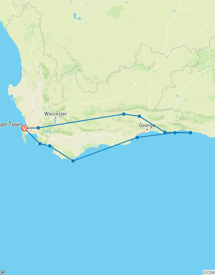 CAPE TOWN & BEYOND Chauffeur Drive Tour : 6 jours circuit