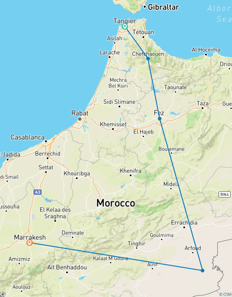 Marrakech Express 6 jours au départ de Tanger circuit