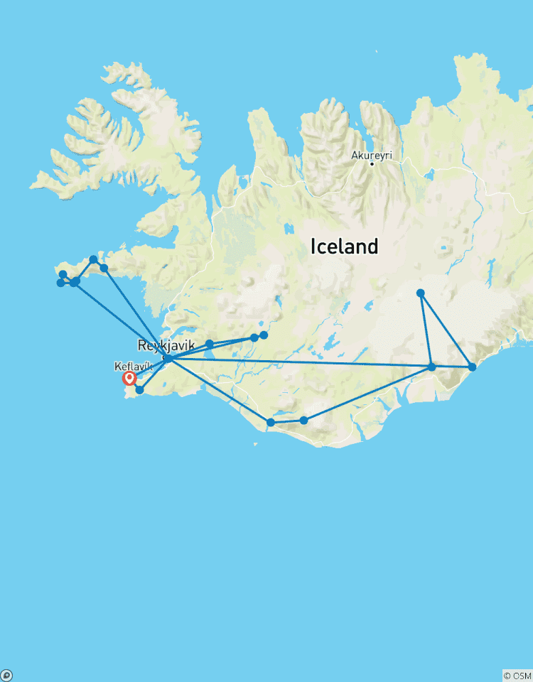 6 jours Islande | Cercle d\'or, côte sud, Snæfellsnes, visite de Reykjavik et transfert à l\'aéroport - circuit de groupe circuit