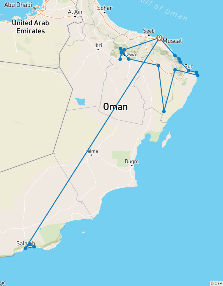 Tour Sindbad - Circuit de 11 jours incluant Salalah circuit