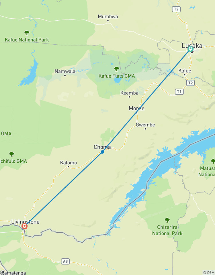 Exciting LUSAKA to LIVINGSTONE Overland Adventure Safari Tour - 6 Days Tour