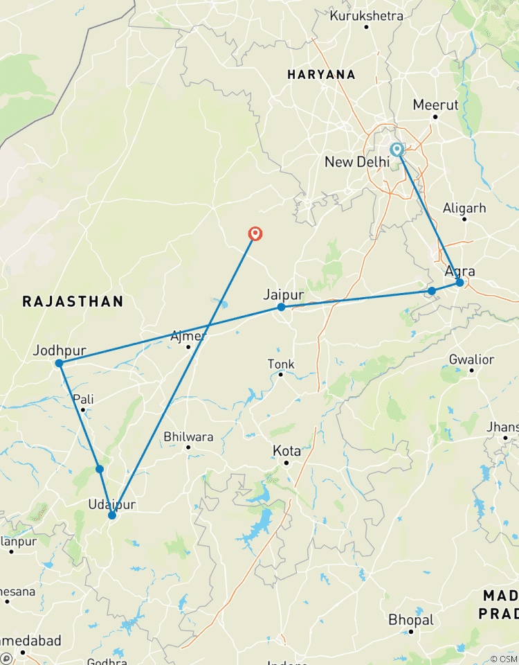 7 Tage Goldenes Dreieck Rundreise mit Jodhpur & Udaipur Rundreise