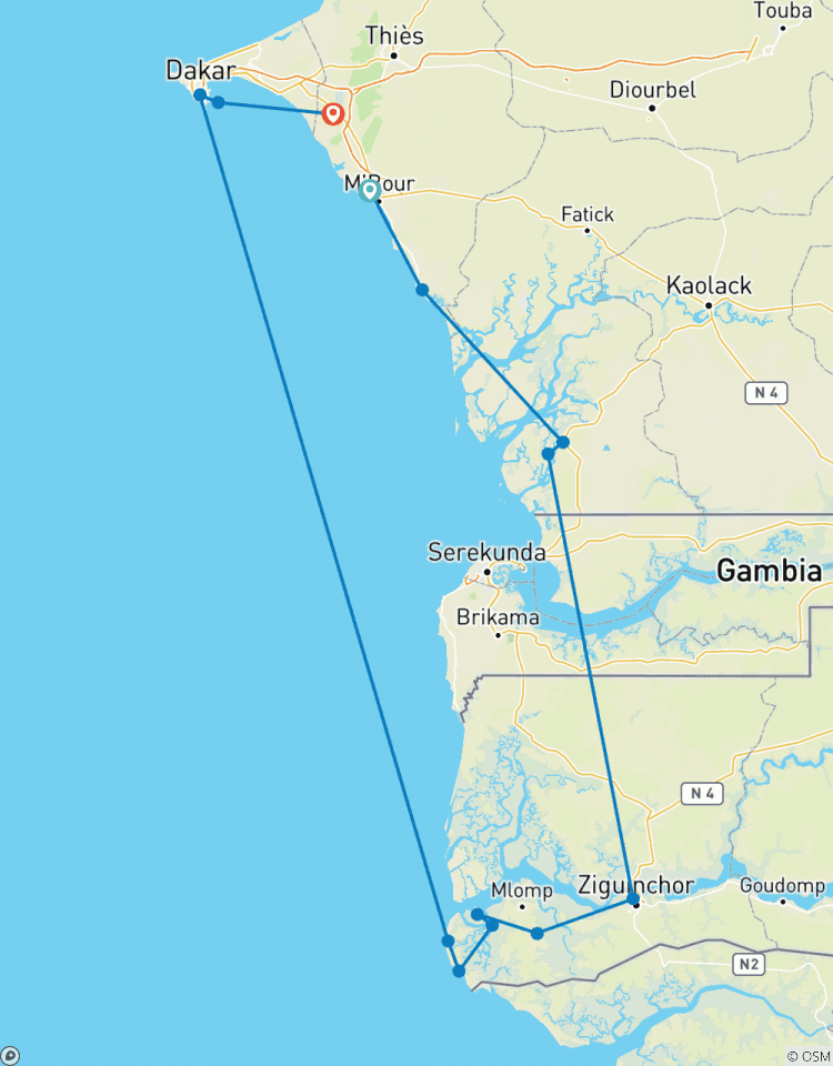 From Saloum River to Casamance River, 10 days Tour