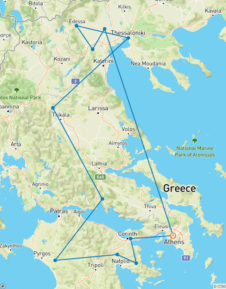 Grand tour de Grèce en sept jours au départ d\'Athènes circuit