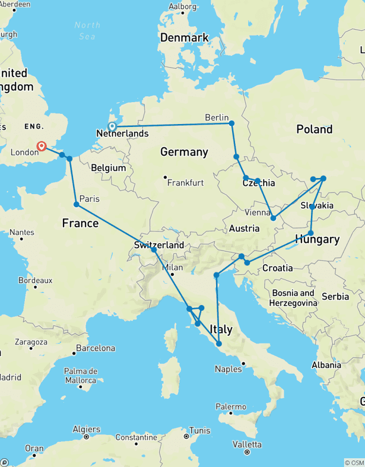 European Trail (Standard, Summer ( Until Mar \'27), Start Amsterdam, Classic) Tour