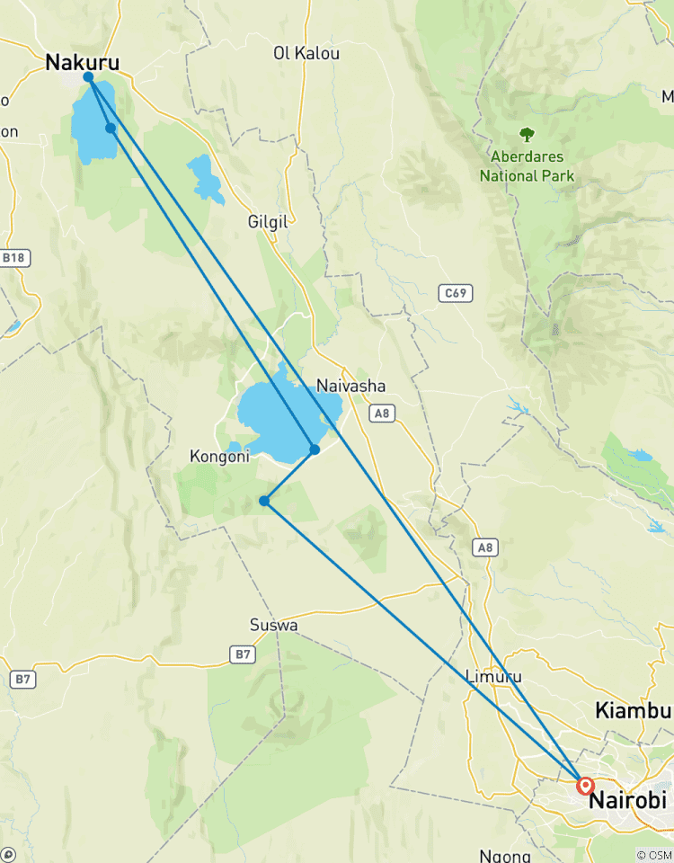 Circuito Safari de 2 días a la Puerta del Infierno en Naivasha y el Lago Nakuru