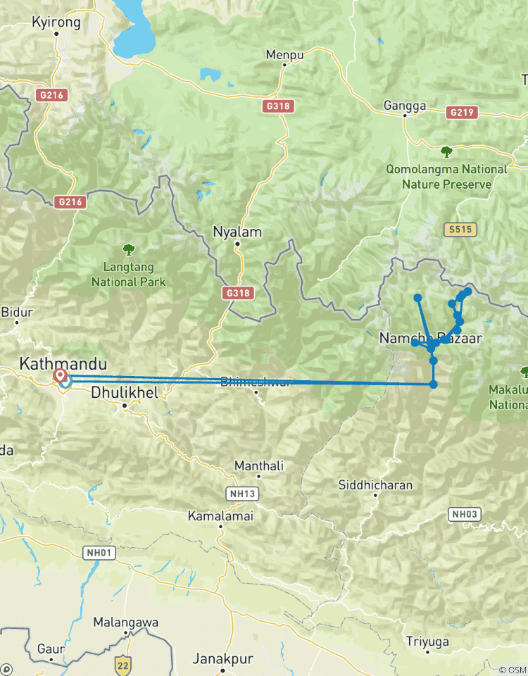 Circuito Excursión de 14 días al campamento base del Everest