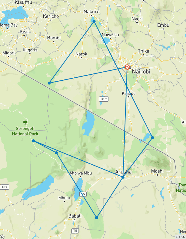 Circuito Viaje en grupo de 12 días a Tanzania y Kenia para acampar en la Gran Migración