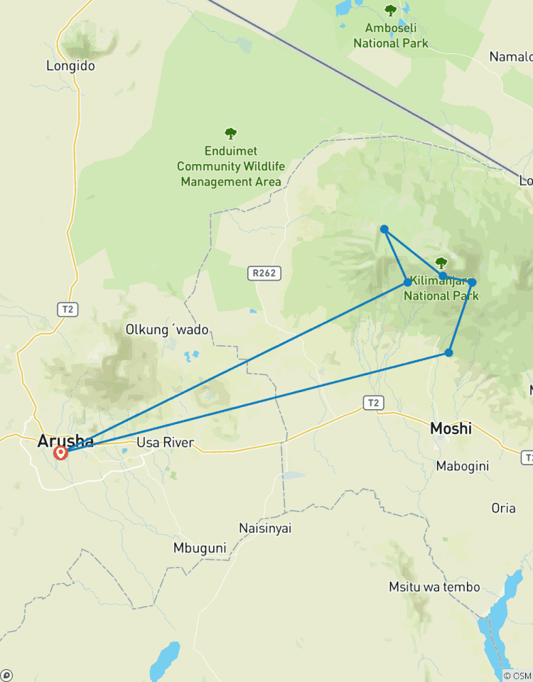 Circuito 6 días escalada Kilimanjaro ruta Machame