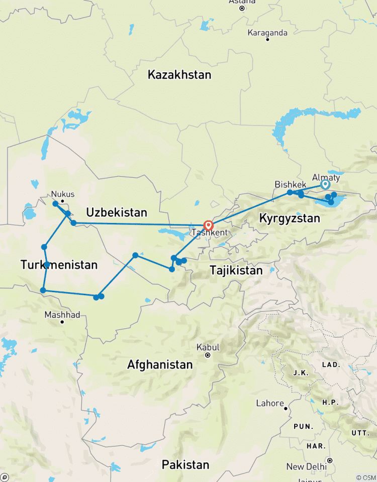Circuito Circuito por Asia central 16 días, Empezar en Almaty