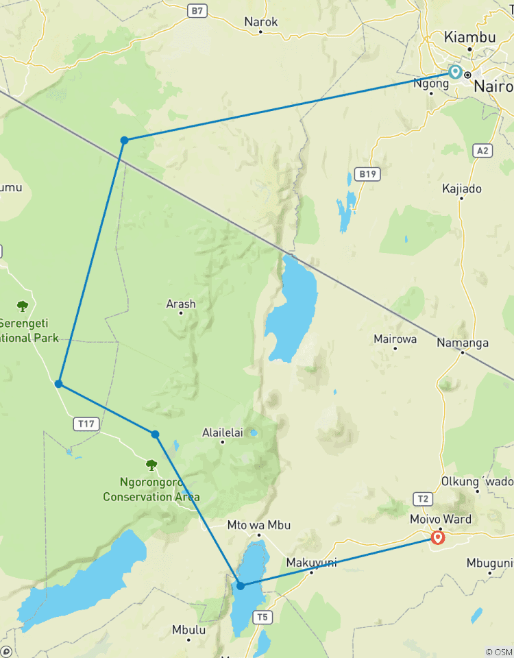 Safari combiné de 7 jours au Kenya et en Tanzanie circuit