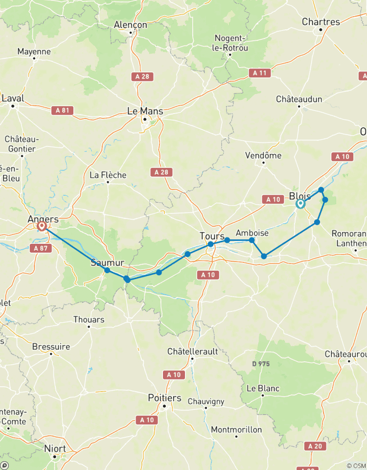 Das Loiretal mit dem Rad erkunden Rundreise