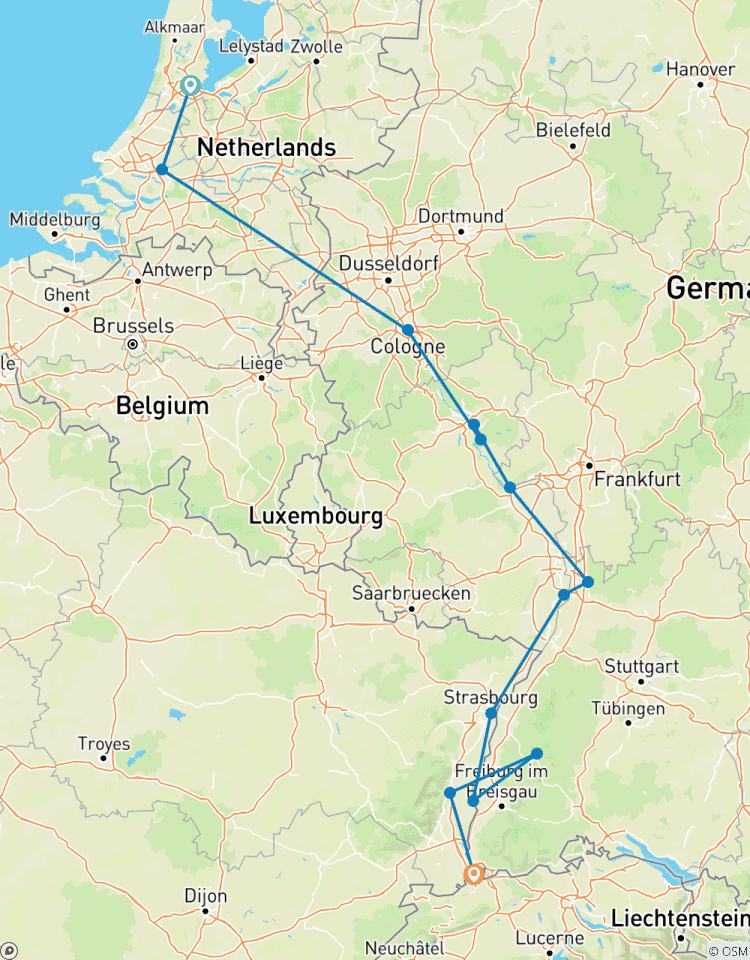 Rhine Getaway Amsterdam to Basel Tour