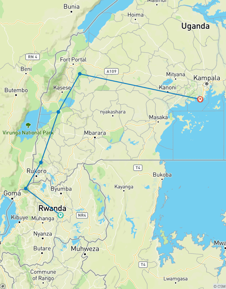 Circuito Safari en avión - combinado Uganda y Ruanda
