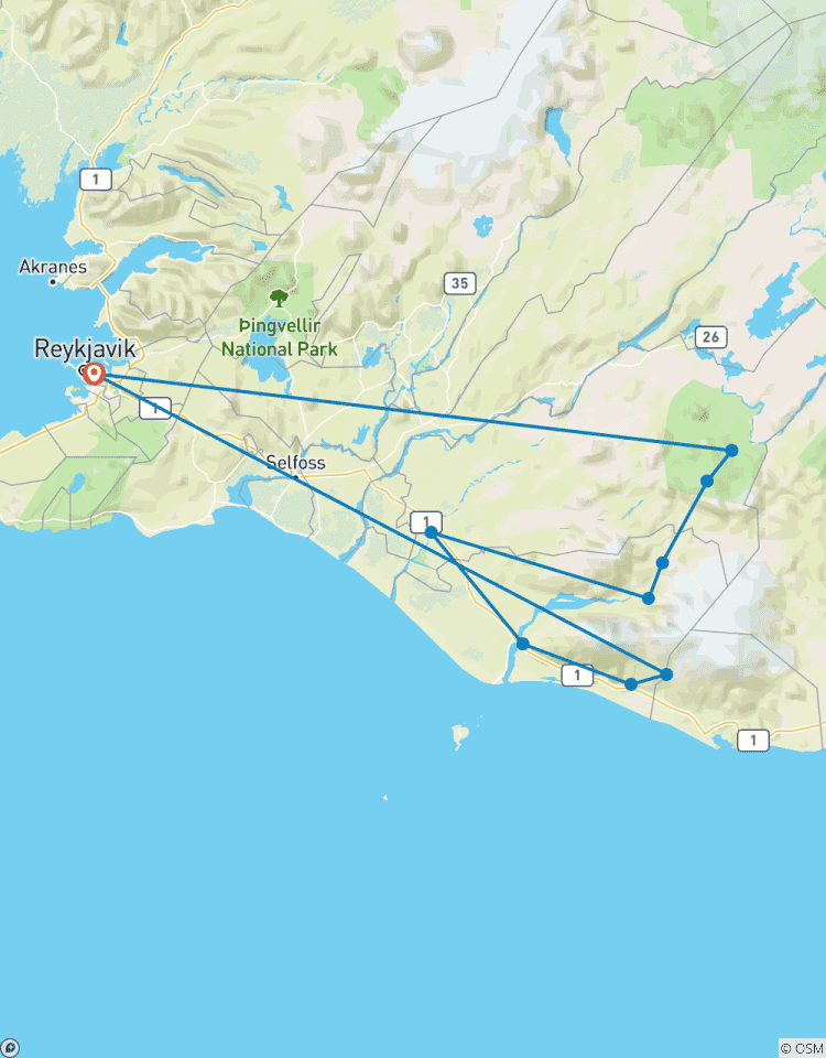 Trek Laugavegur avec Trek glaciaire - 5 jours - refuges circuit