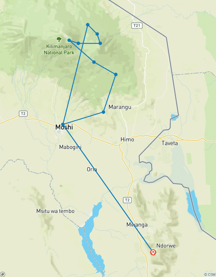 Circuito 9 días de escalada al Kilimanjaro - Ruta Rongai