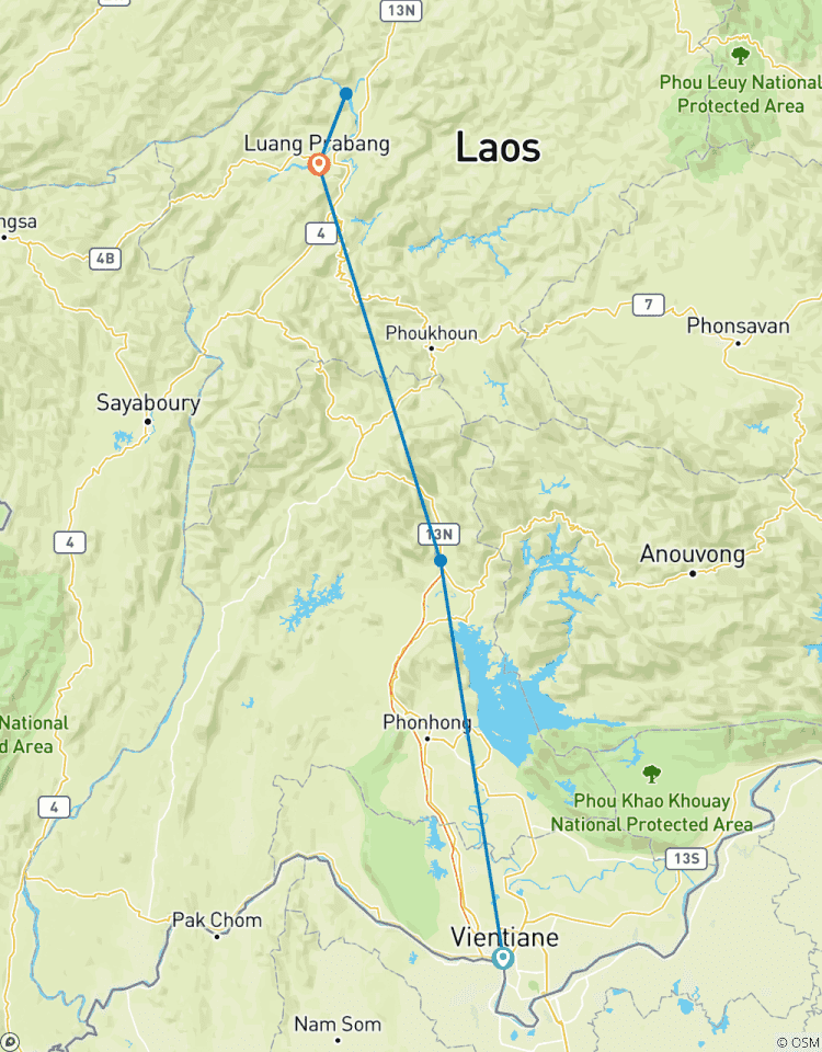 Circuito Vacaciones de luna de miel en el norte de Laos, de Vientiane a Luang Prabang pasando por Vang Vieng