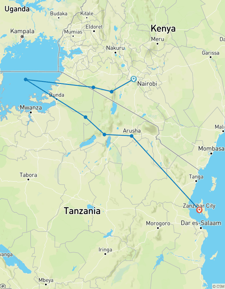 Afrique de l\'Est réelle et; Zanzibar circuit