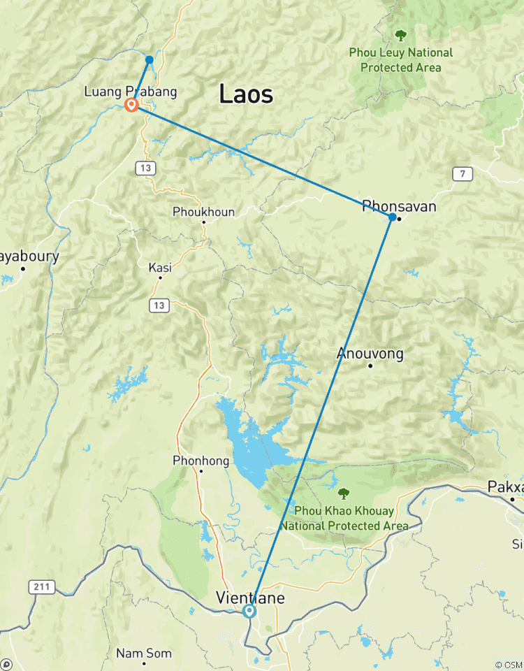 Circuito Circuito por los lugares más destacados de Laos desde Vientiane, pasando por Xieng Khouang y la Llanura de las Jarras, hasta Luang Prabang