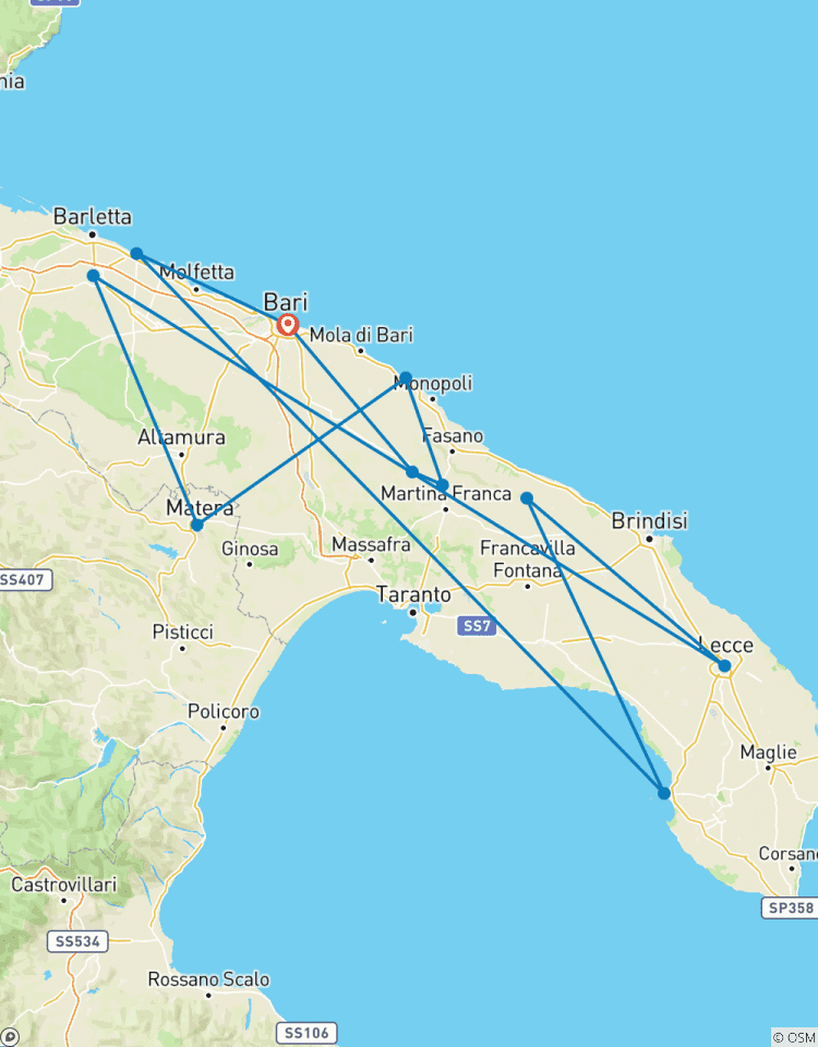 Circuito Apulia y Basilicata: Un lento sabor del Sur