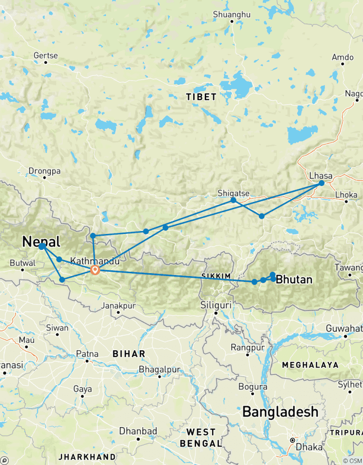 Nepal, Bhutan and Tibet Tour Tour