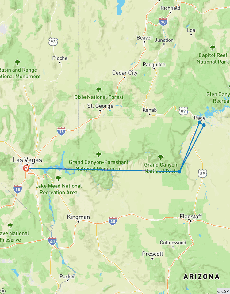 Circuito Circuito nocturna en grupos pequeños al Gran Cañón, Cañón del Antílope, Horseshoe Bend y lago Powell