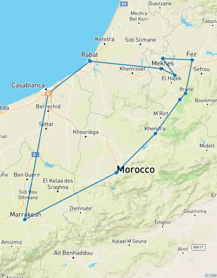 Les villes impériales du Maroc au départ de Casablanca 8 jours, excursion privée circuit