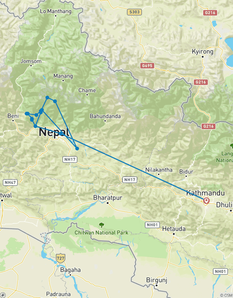 13 jours - Trek du Sanctuaire d\'Annapurna circuit