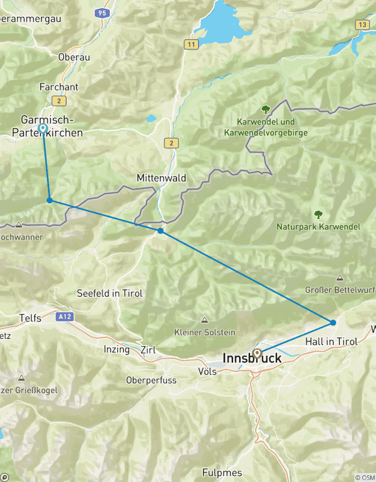 Trans-Tirol – van Garmisch naar Innsbruck-rondreis