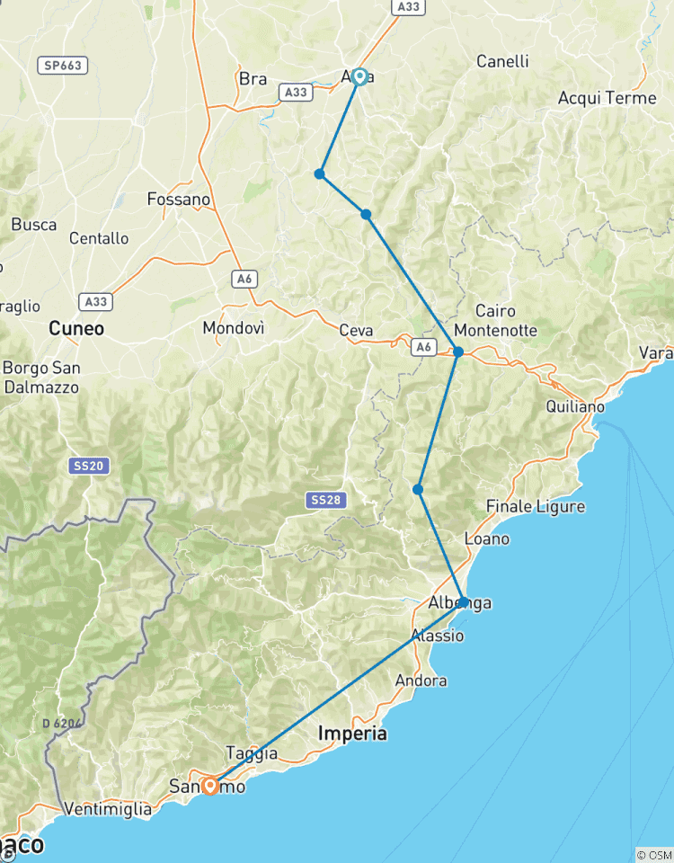 Piemonte - Ligurië 8/7-rondreis