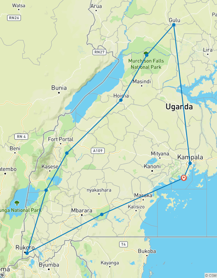 Uganda Safari: Gorillas, Schimpansen, Löwen und Kultur - 22 Tage Rundreise