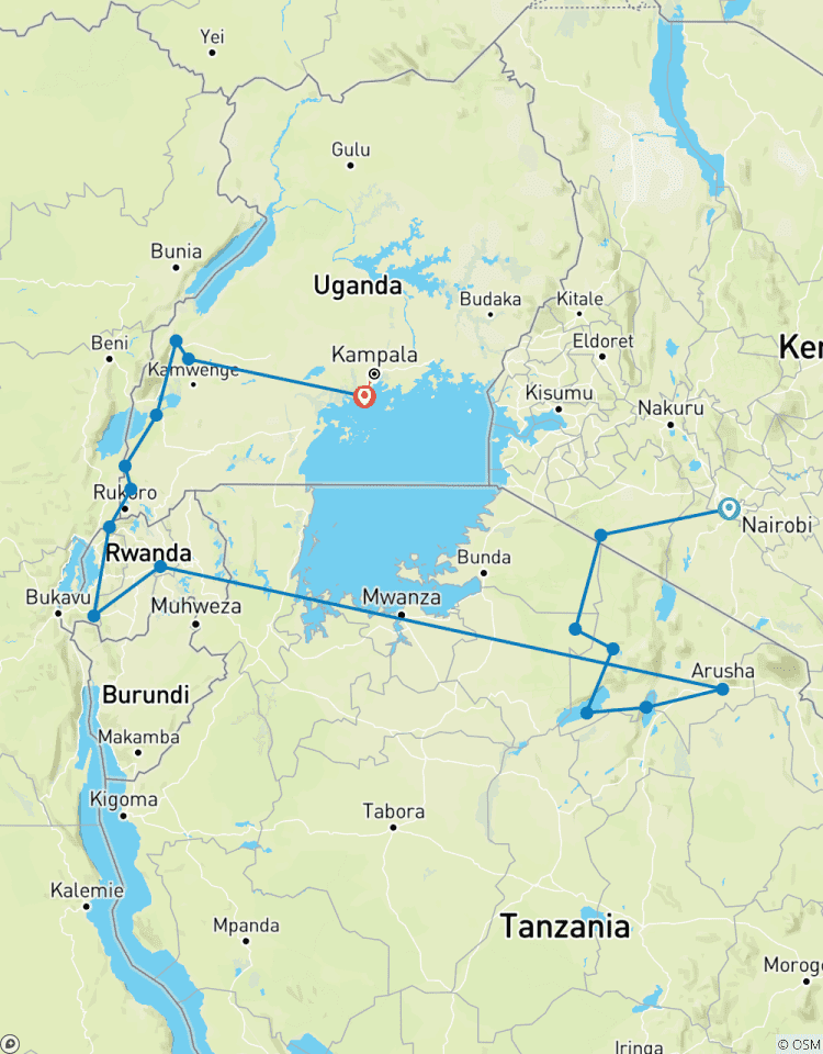 Safari de 18 jours en Afrique de l\'Est - Visitez 4 pays circuit