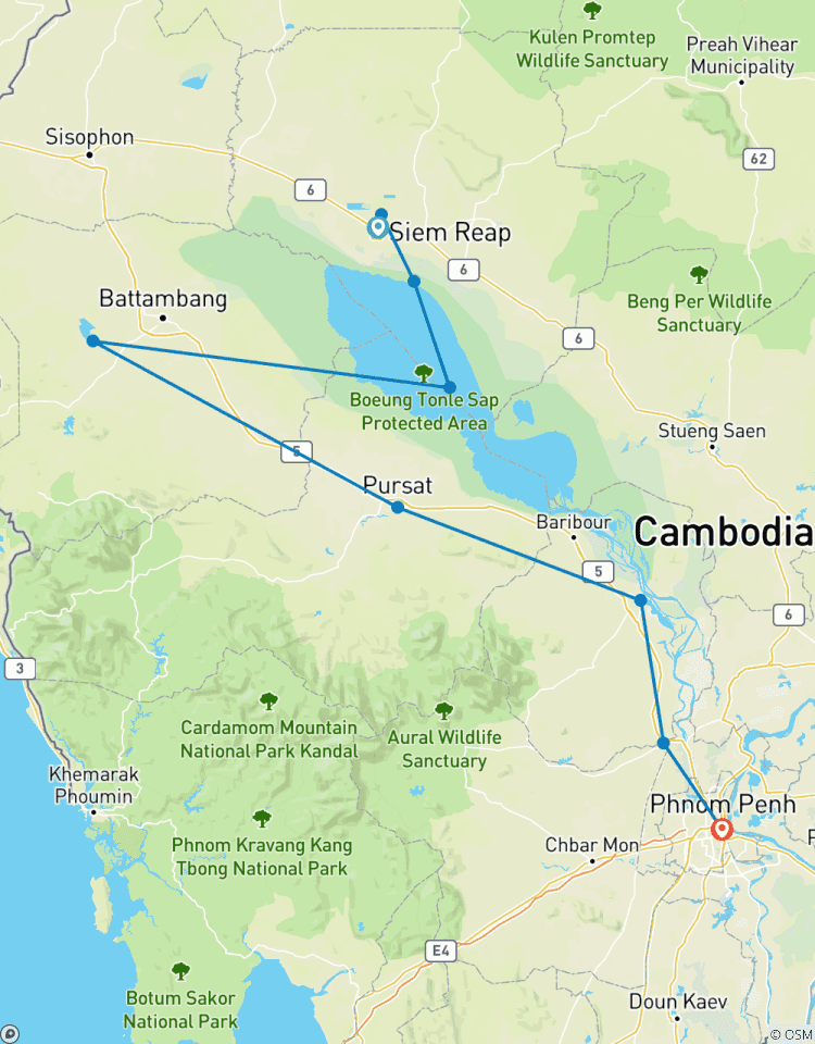 Circuit de 7 jours au Cambodge, de Siem Reap à Battambang et Phnom Penh circuit