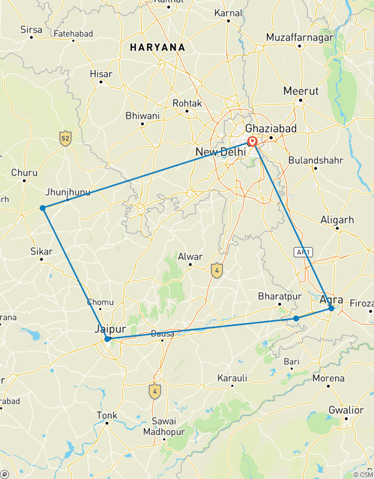 7 Daagse Gouden Driehoek Tour met Mandawa - Taj Mahal Zonsondergang/Zonsopgang-rondreis
