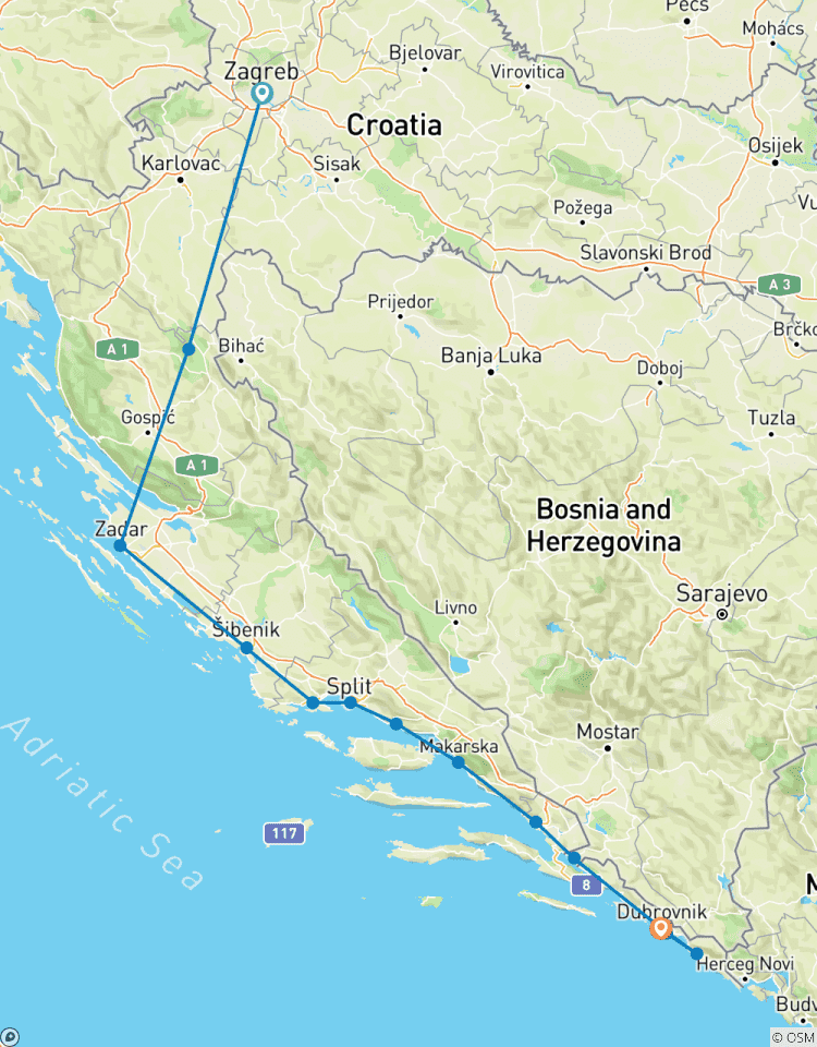 Croatia Express, autotour circuit