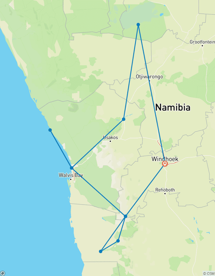 Etosha Nationalpark, Swakopmund & Sossusvlei (Camping) 8 Tage Rundreise