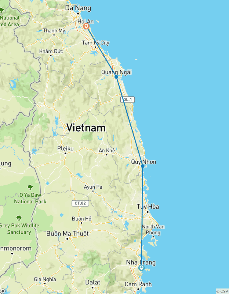 Circuito Ciclismo costa central Vietnam 4 días