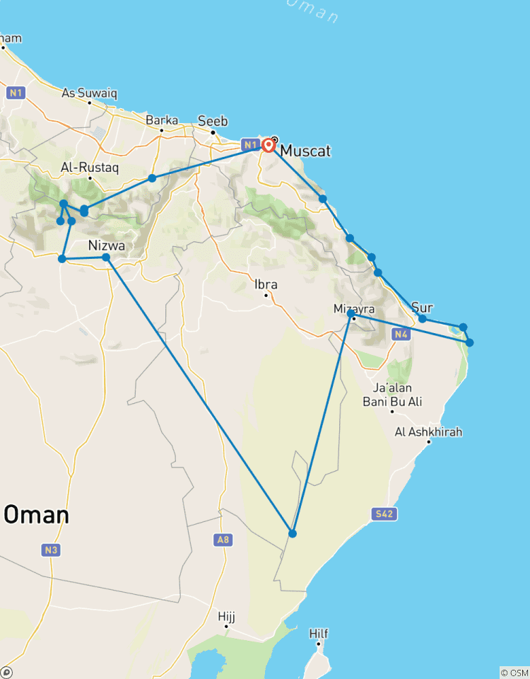 Muscat Jewels 5 Days - Oman Tour Package circuit