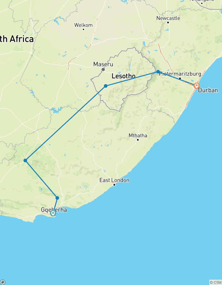 Addo, Lesotho & Drankensburg Experience 7Days/6 Nights ( Comfort) Tour