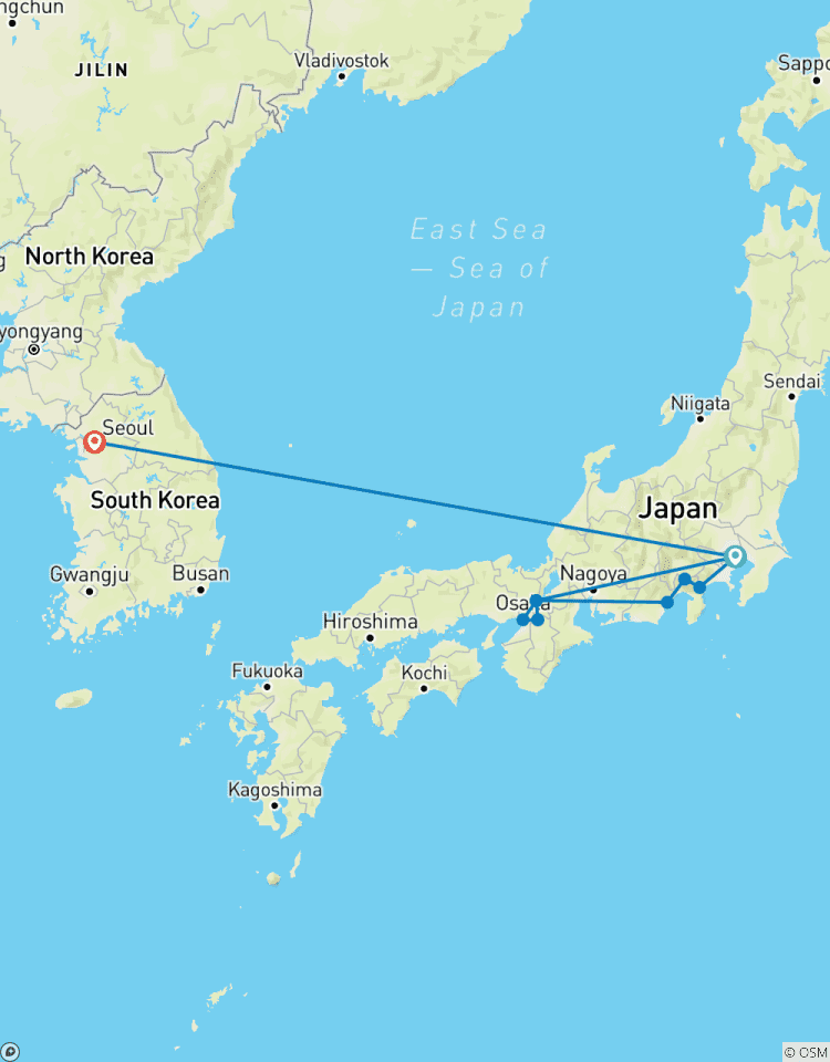 10 jours de découverte du Japon et de la Corée du Sud circuit