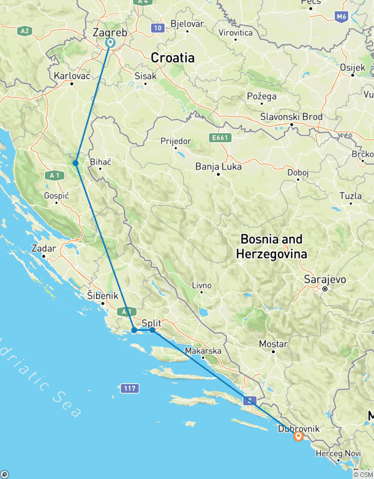 Croatian Highlights Private Tour from Zagreb to Dubrovnik Tour