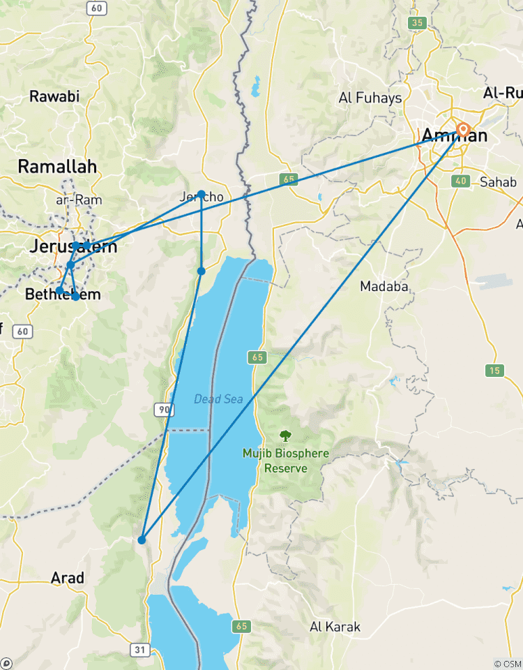 03 jours - 02 nuits à Jérusalem, Jéricho, Qumran et Massada depuis Amman et la Jordanie (3 jours complets) (JR-JHT-006) circuit