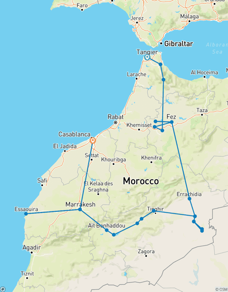 10 Days from Tangier to Desert and Marrakech Tour