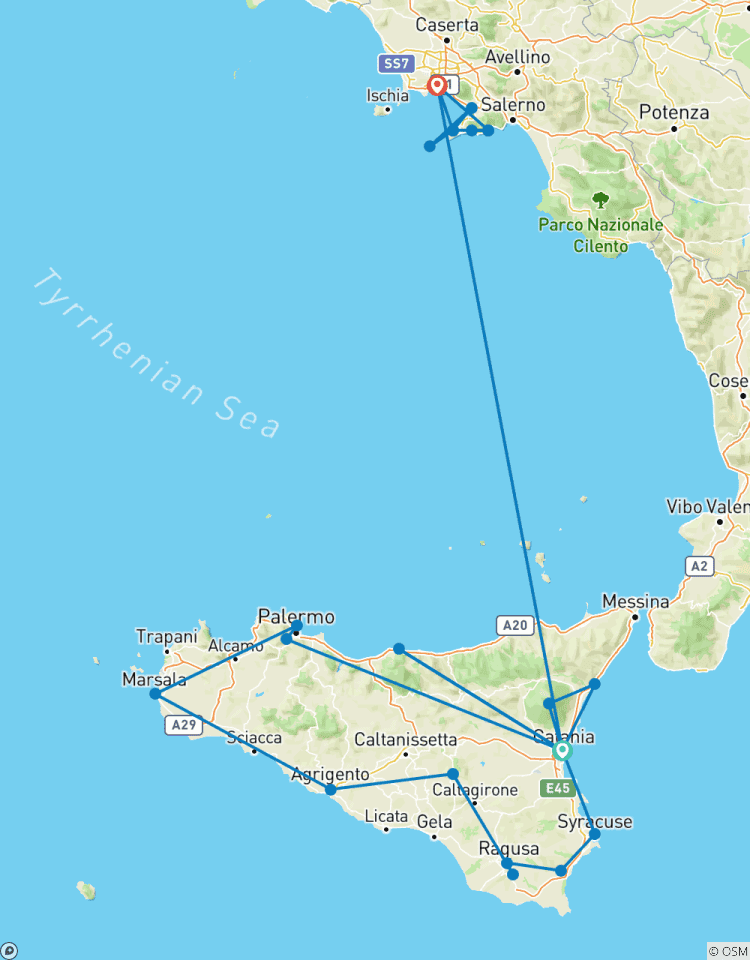 Circuito Secretos de Sicilia Recorrido por Sicilia y la Costa Amalfitana con Capri